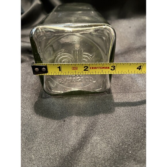 VTG AB Bev. Co. Square Glass Bottle Pitcher Jug with Metal Lock Lid Clear 12” - Picture 10 of 10